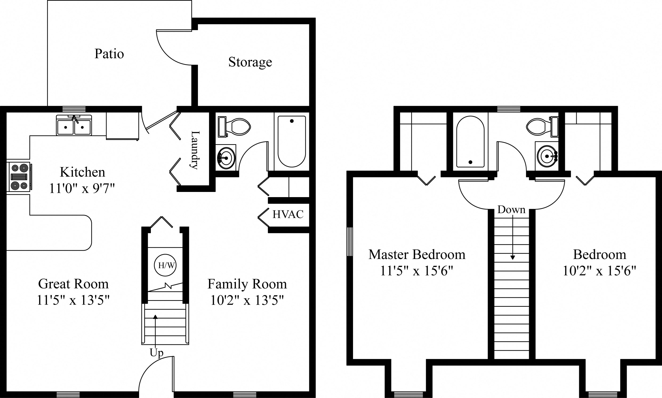 Arlignton Floor Plan Two Bedroom Harrisburg Apartment